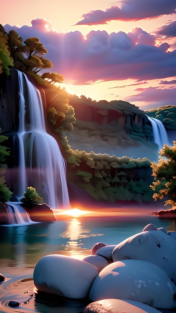 природа водопад