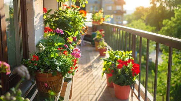 красивые балконы с цветами