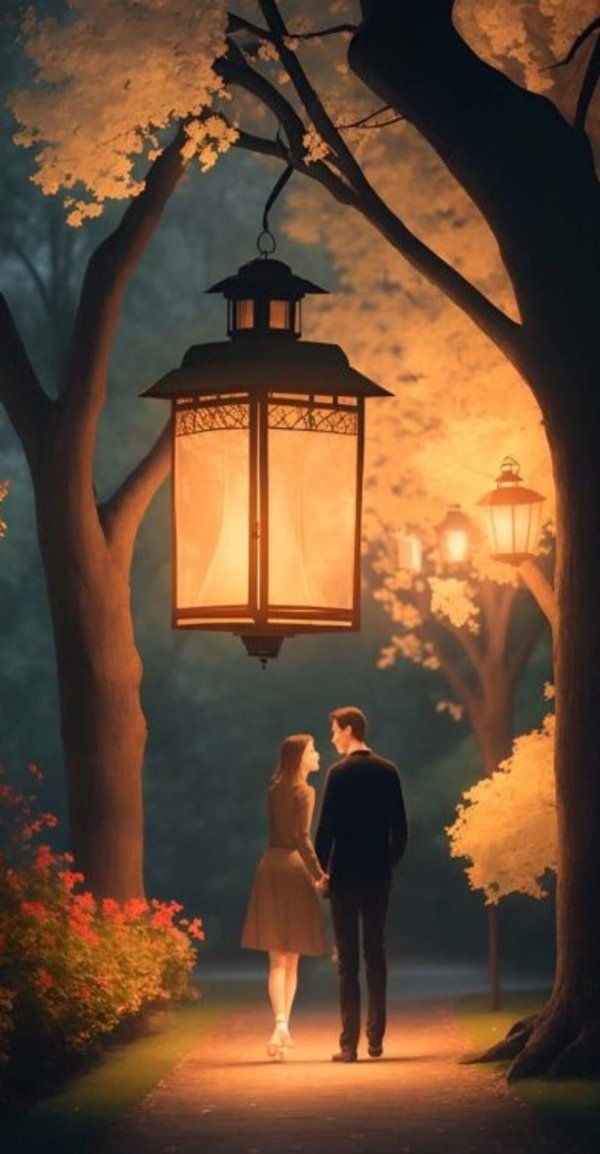 осень двое влюбленных