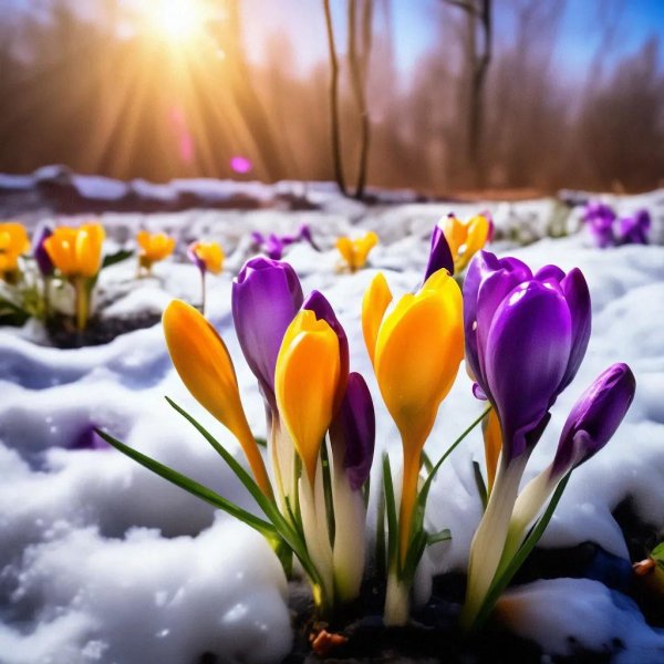 крокусы и подснежники