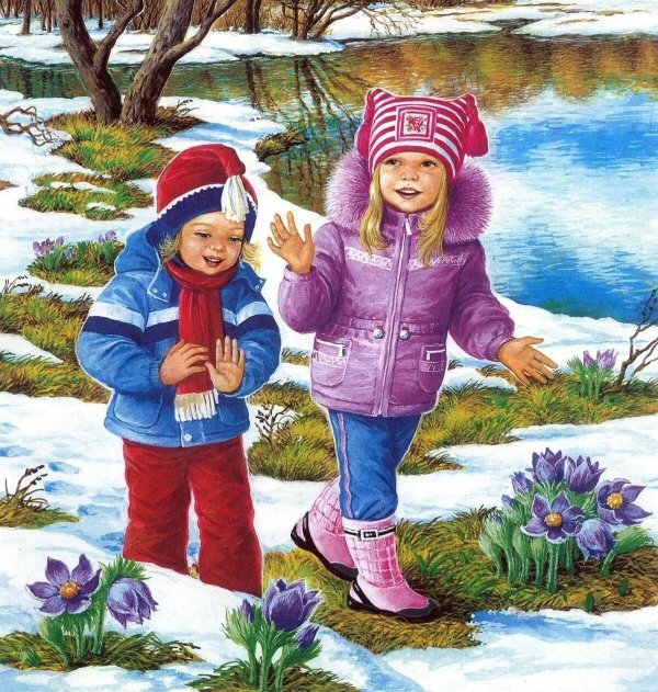 весенняя картина для детей