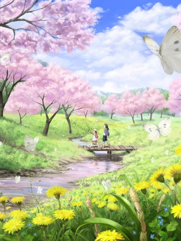 аниме природа