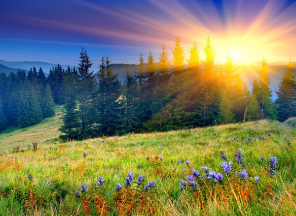 рассвет в горах