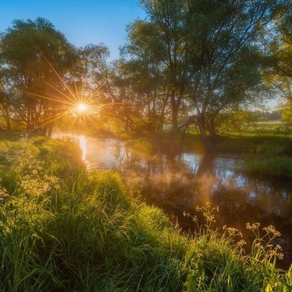 рассвет на реке