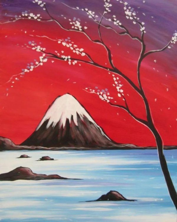 япония гора фудзияма арт