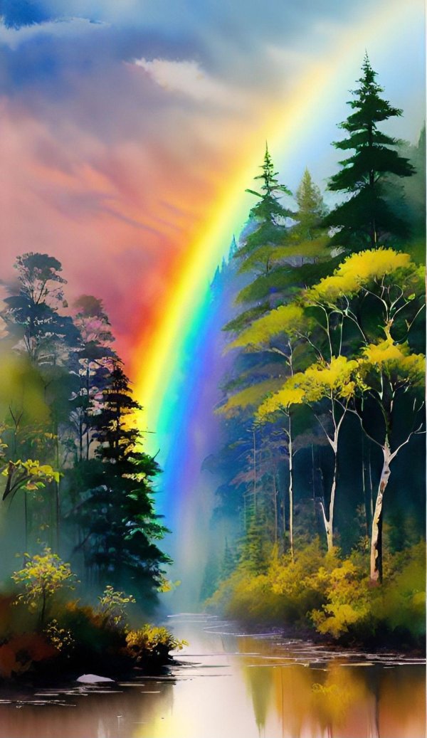 радуга над лесом
