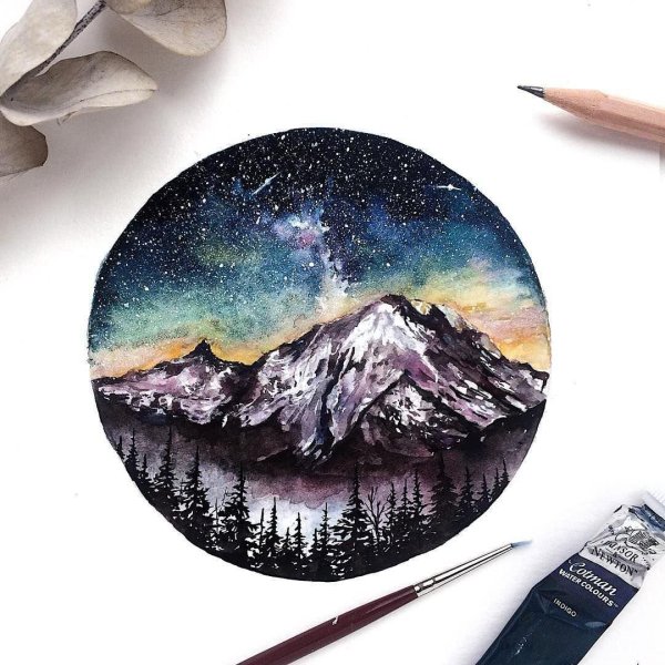 космос акварель