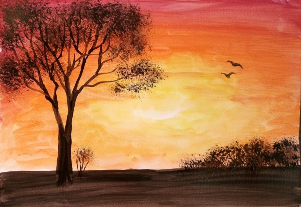 рисуем закат