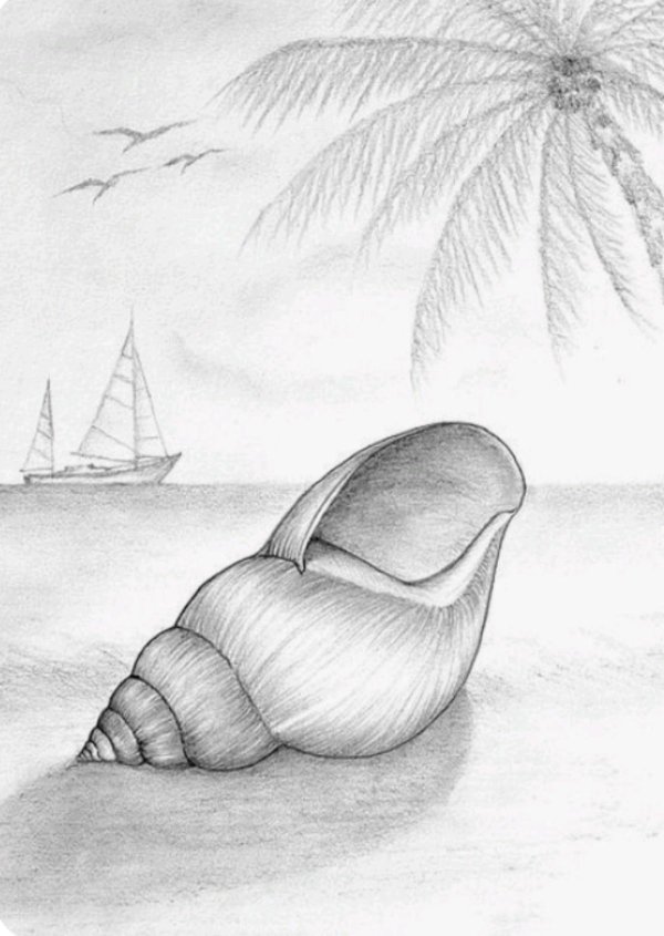 море карандашом