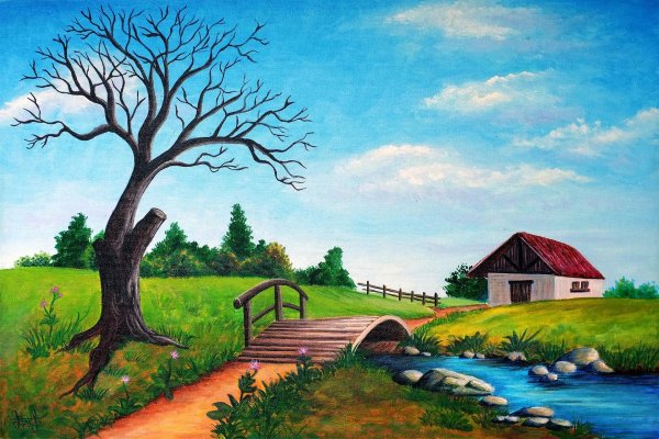 пейзажи природы карандашом