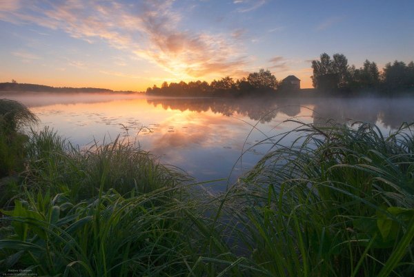 утро на озере