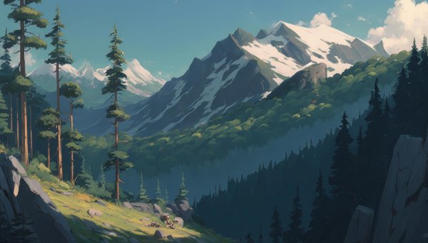 горы живопись