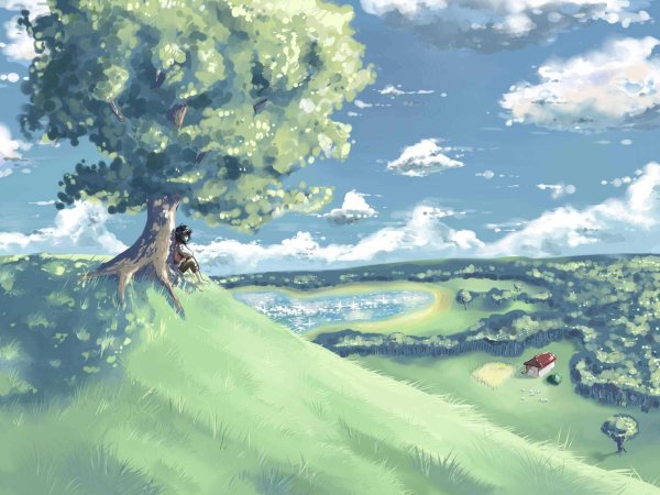 аниме природа