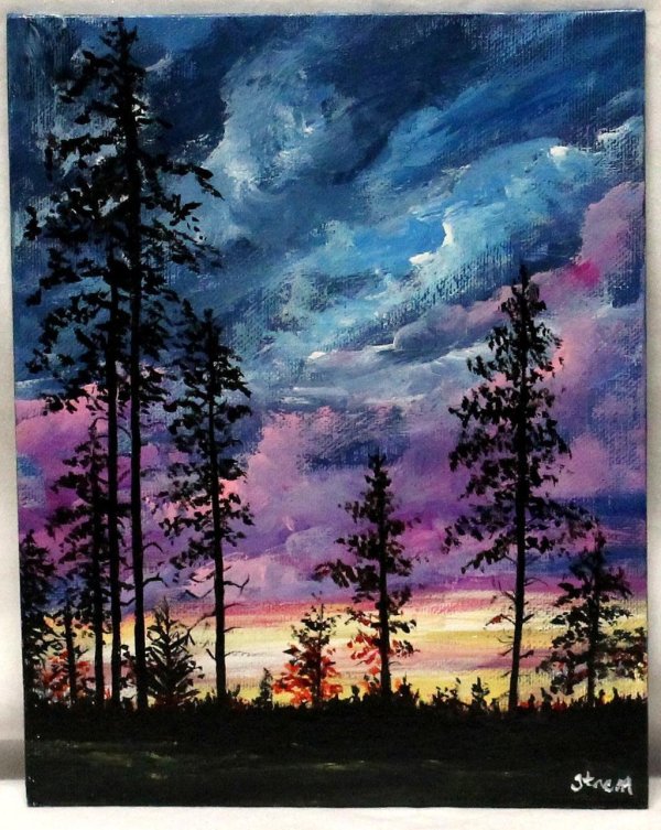 пейзаж гуашь