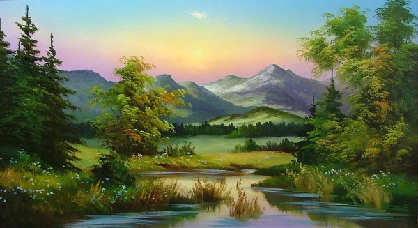 природа маслом