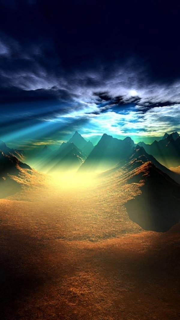 солнце горы