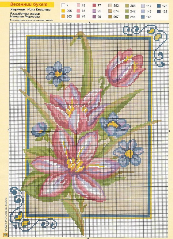 вышивание крестиком цветы