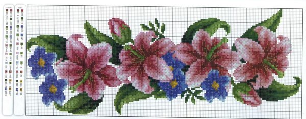 схемы для вышивания крестиком цветы