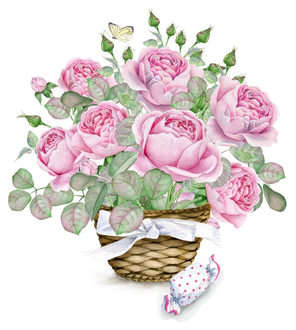 букет акварель