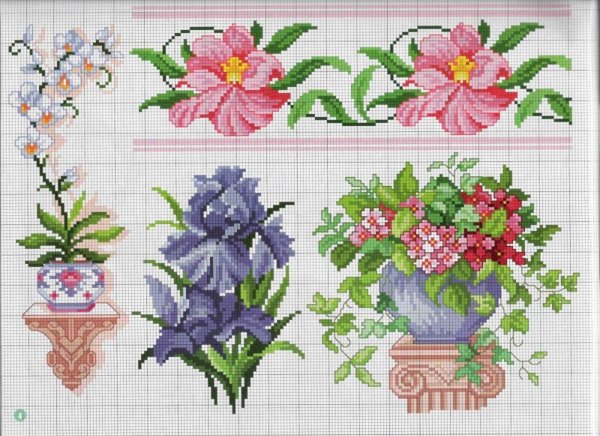 цветочные миниатюры вышивка крестом