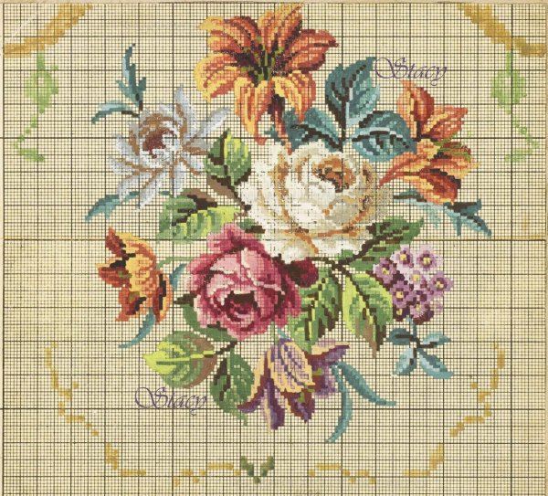 старинные схемы вышивки крестом