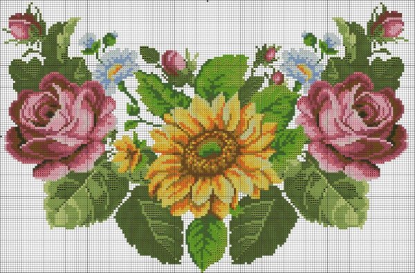 вышивка цветка