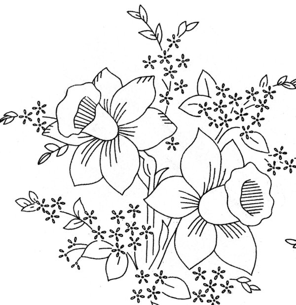 трафареты цветов для вышивки