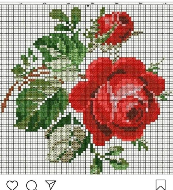 вышивка роза