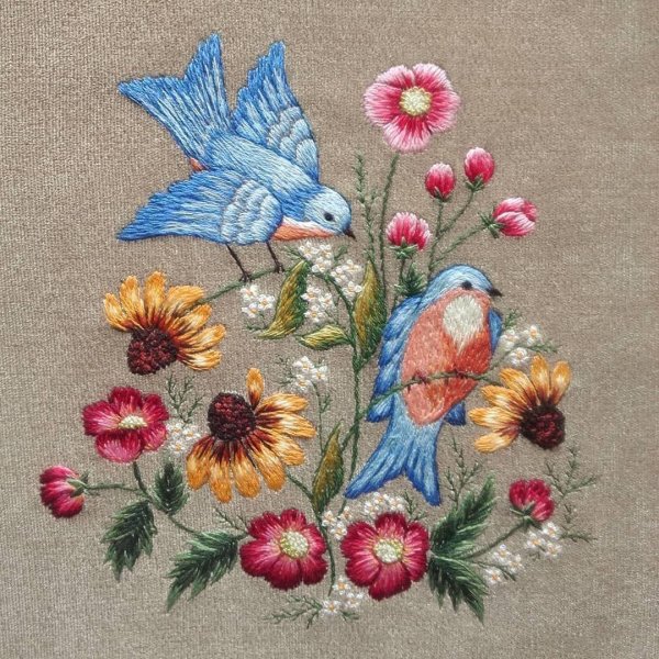 техника вышивки гладью