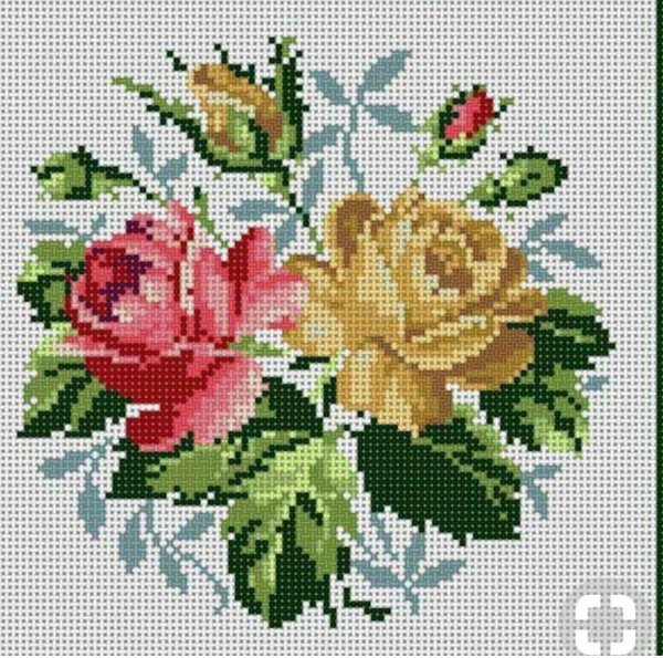 схемы вышивки крестом розы