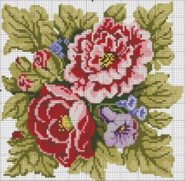 схемы для вышивки крестиком цветы