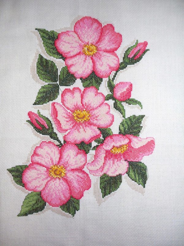 вышивка шиповник