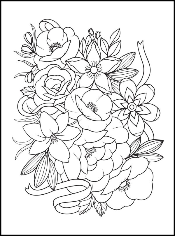 цветочная раскраска