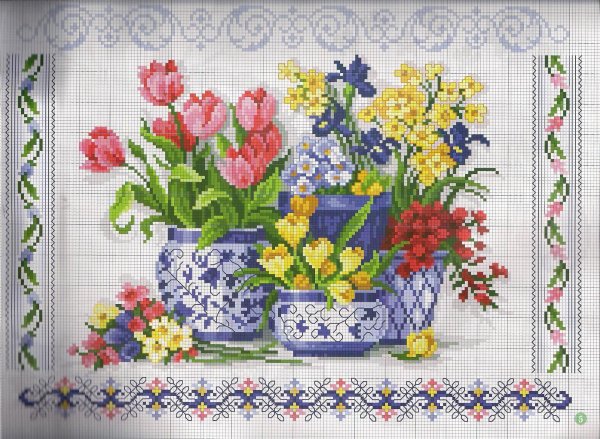 вышивание крестиком цветы
