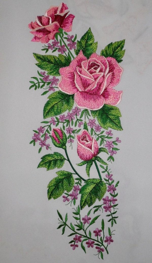 роза гладью