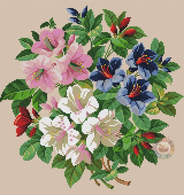 вышивание крестиком цветы