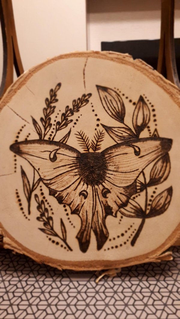 выжигание на спиле дерева