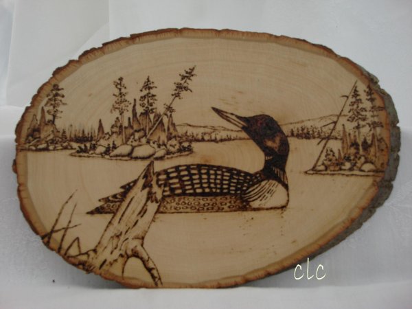 выжигание на срезе дерева