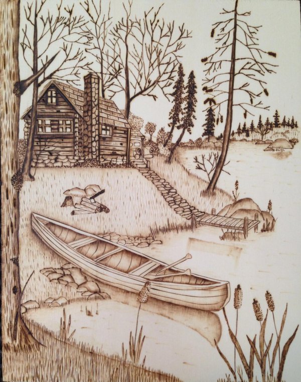 пейзаж для выжигания