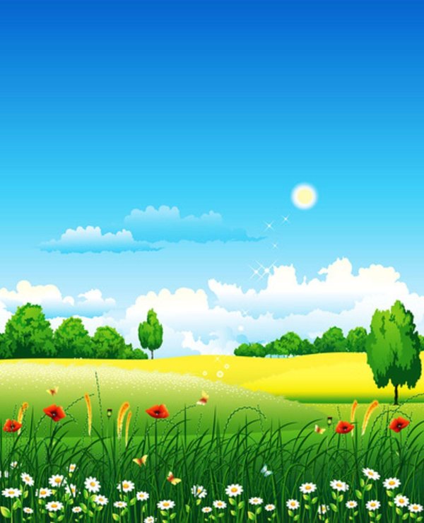 поляна с небом для детей