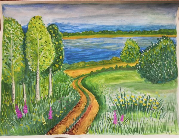 пейзажи родного края рисунки