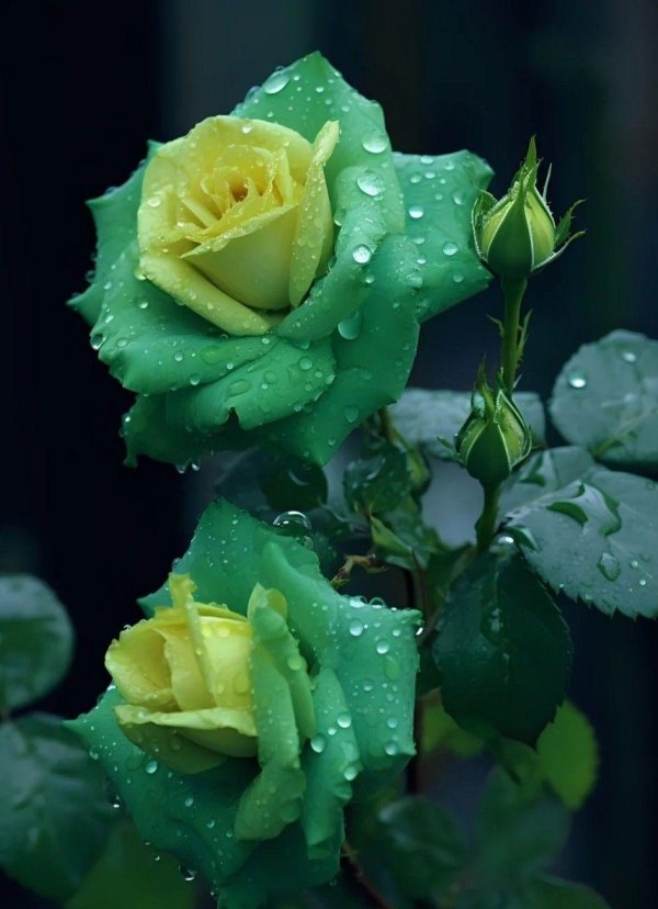 зеленые цветы