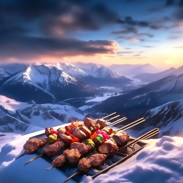 шашлык в горах