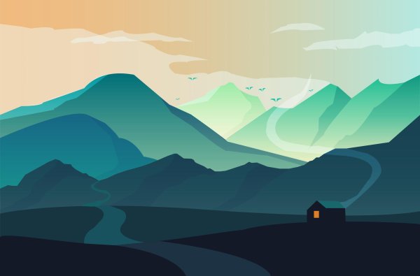 стилизованные горы