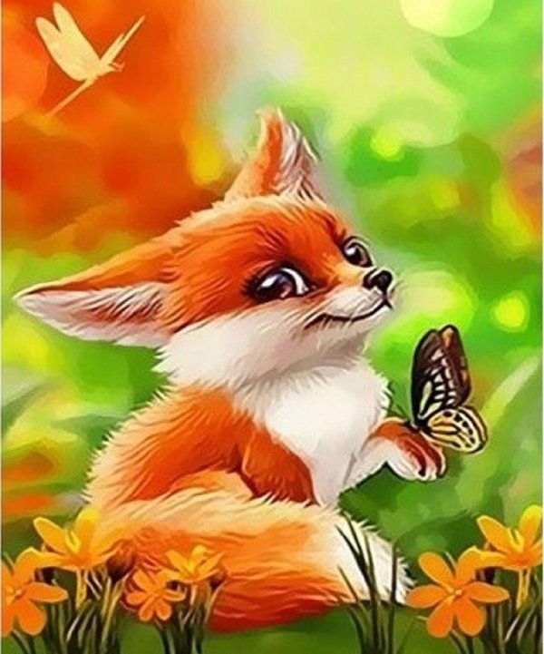 мультяшный лисенок