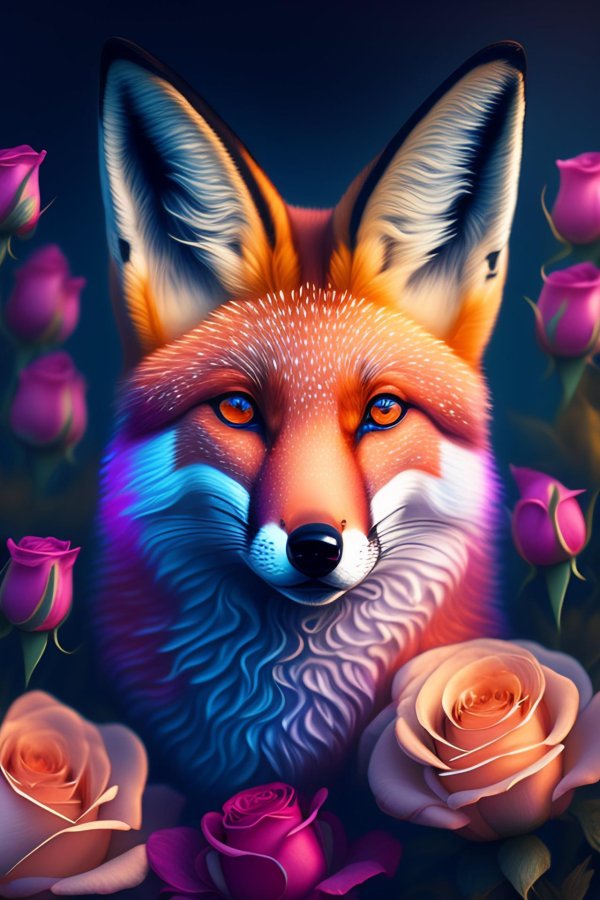 лисичка в цветах