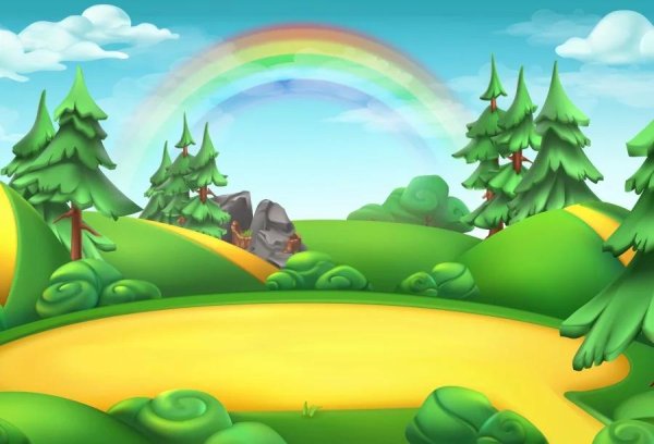 полянка мультяшная