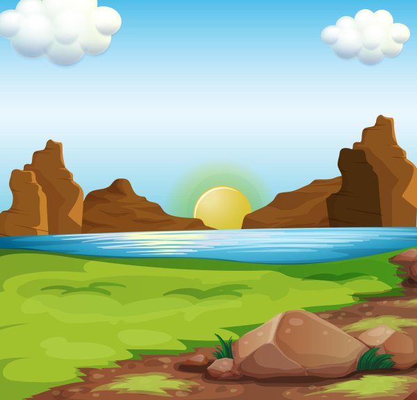 природа мультяшная