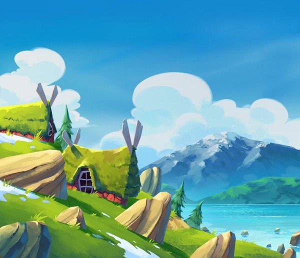 природа мультяшная