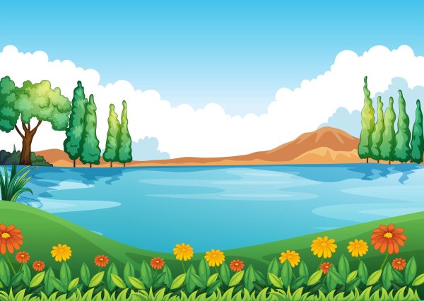 рисунок озера